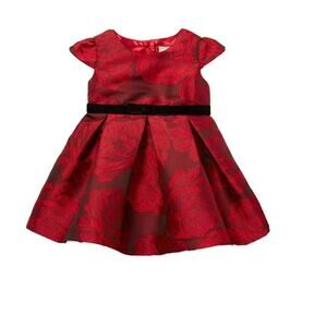 THE CHILDREN'S PLACE Red Rose Special Occasion Holiday Baby Girl Dress 12-18m